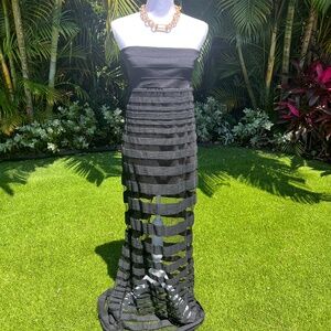 Alexis Strapless Dress with sheer inserts